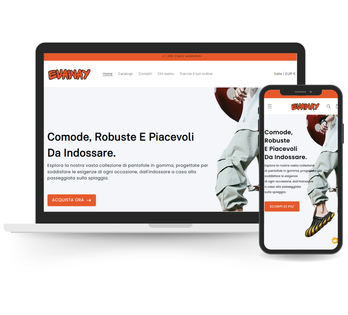 Negozio Dropshipping di Ciabatte in Gomma Pre-Costruito | Evaway